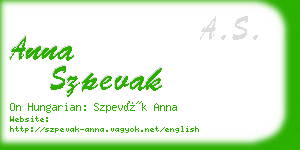 anna szpevak business card